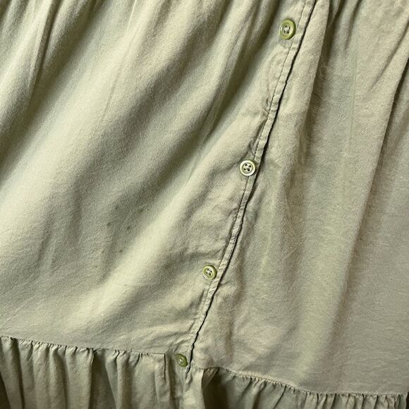 Lauren Conrad Green Sleeveless Button Tiered Dress Lined Womens Size XL Boho - Picture 4 of 11